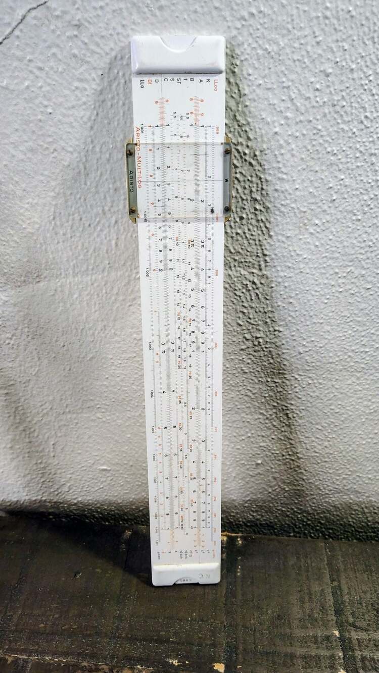 Vintage Aristo No. 970 Multi-Log Slide Rule with Original Charvoz Leather Case